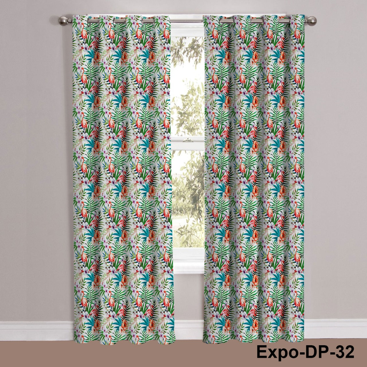 Digital Printed Ambesonne Tropical Floral Curtains